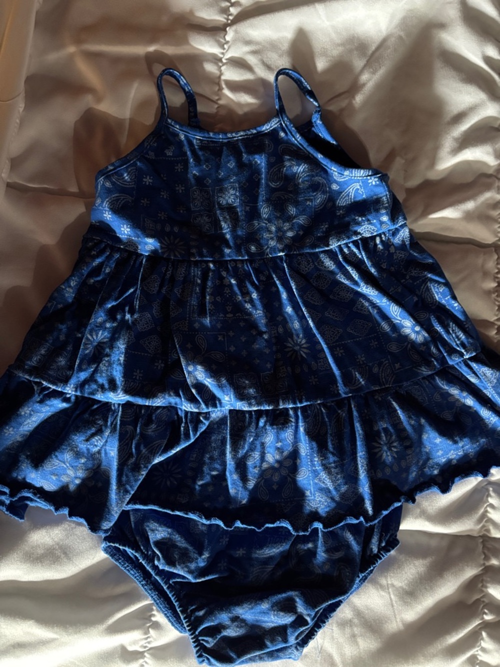 Wrangler Navy Blue Baby Romper with Bandana Pattern